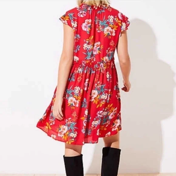 Loft dress new with tags! Size small women’s. Red with fun floral print. - Picture 7 of 10